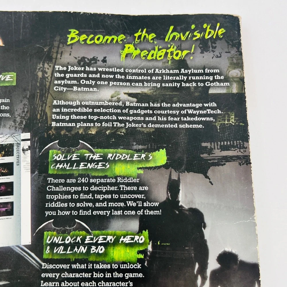 Batman Arkham Asylum BradyGames Signature Series Strategy Guide PS3 Xbox 360 PC